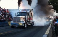 st-joseph de beauce- tire de camion bobtail et chargé