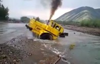 Dump truck tipping over