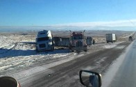 Un camion dans le terre-plein…